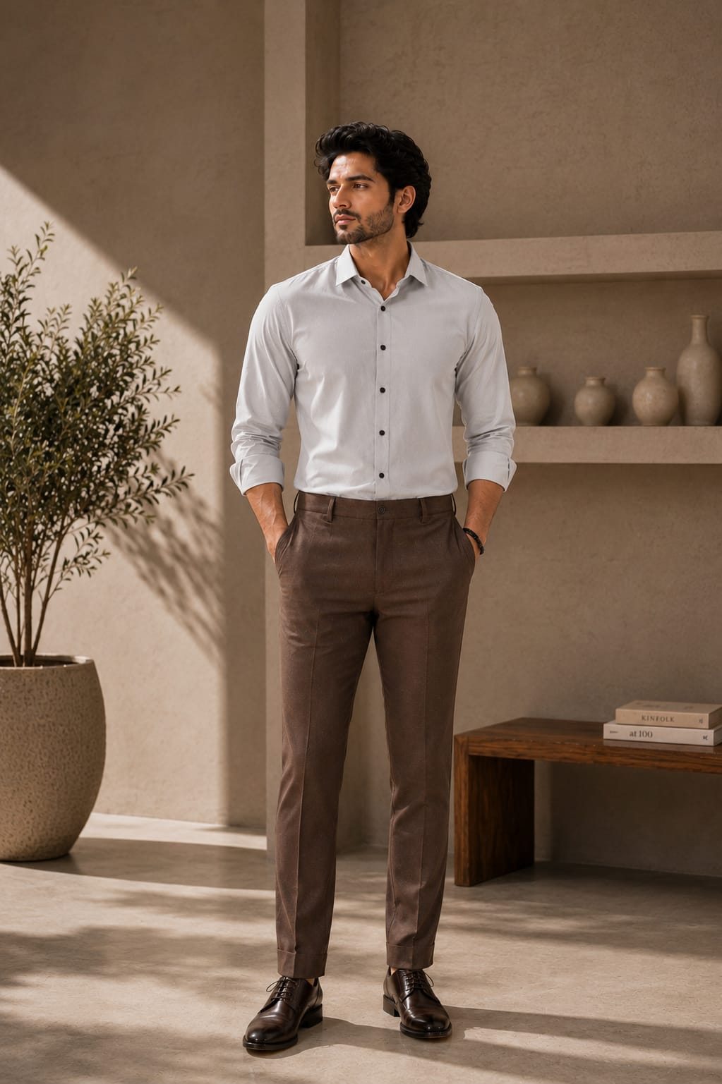 Modern Heritage Shirt & Brown Trouser Series – 10 Colour Selection