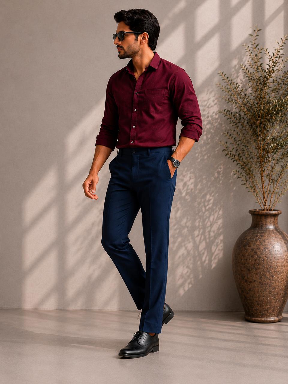 Elite Line Shirt & Navy Blue Trouser Collection – 10 Colour Combo