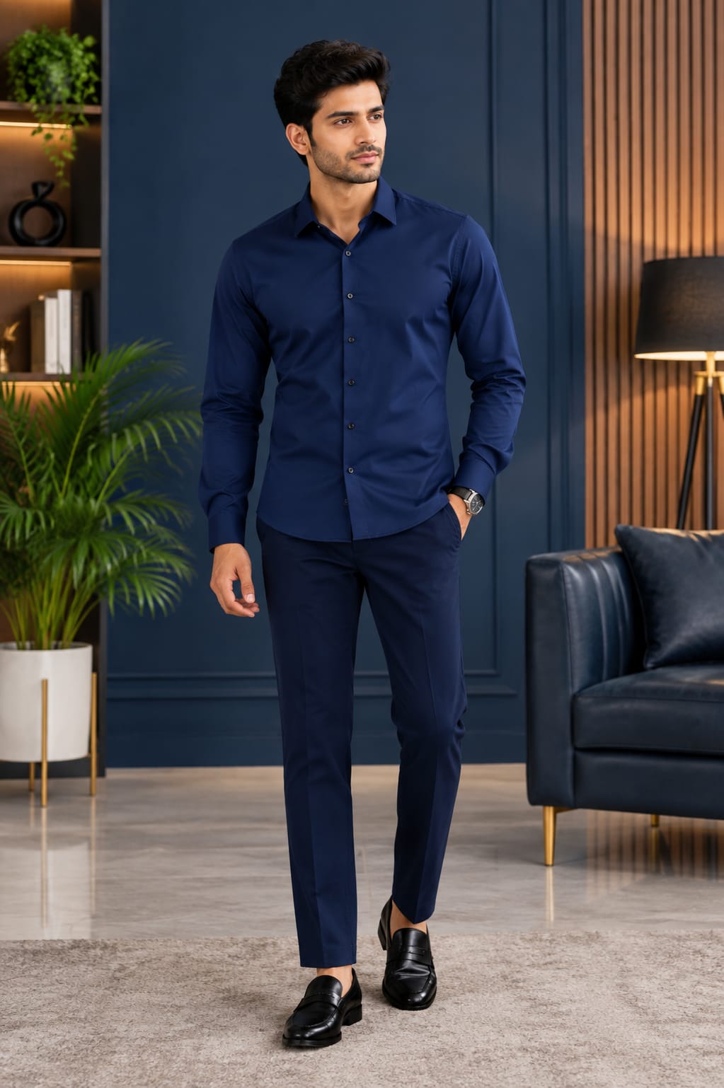 Elite Line Shirt & Navy Blue Trouser Collection – 10 Colour Combo