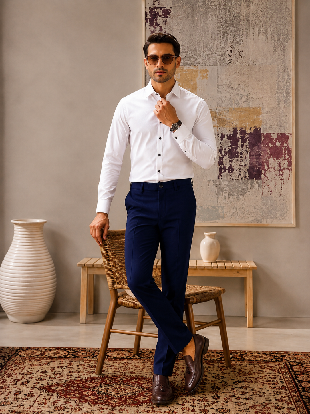 Elite Line Shirt & Navy Blue Trouser Collection – 10 Colour Combo