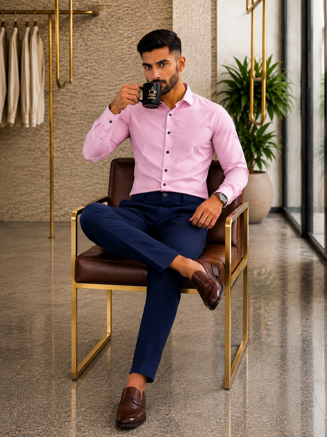 Elite Line Shirt & Navy Blue Trouser Collection – 10 Colour Combo