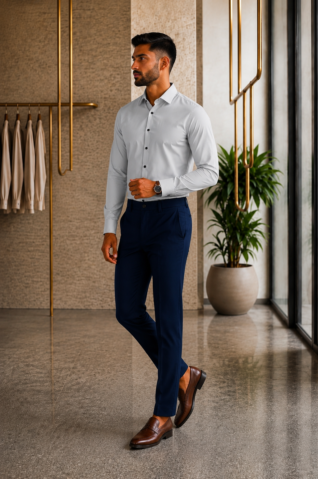 Elite Line Shirt & Navy Blue Trouser Collection – 10 Colour Combo