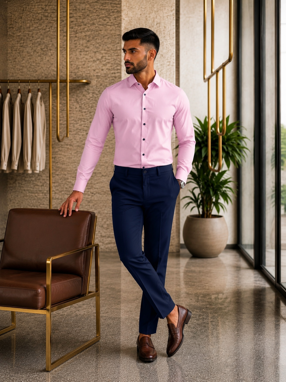 Elite Line Shirt & Navy Blue Trouser Collection – 10 Colour Combo