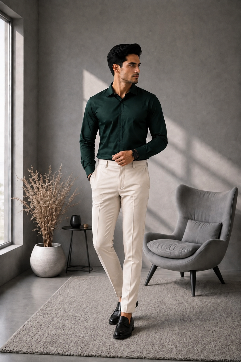 Royal Formals Shirt & Cream Trouser Collection – 10 Signature Colours Men's Complete Outfit