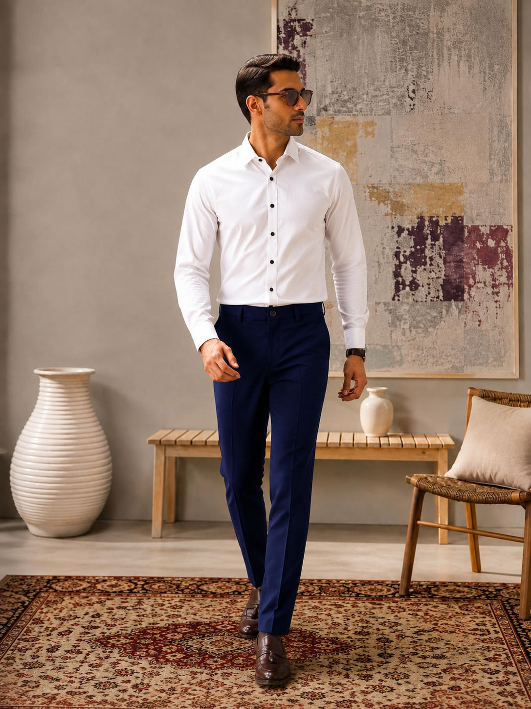 Elite Line Shirt & Navy Blue Trouser Collection – 10 Colour Combo