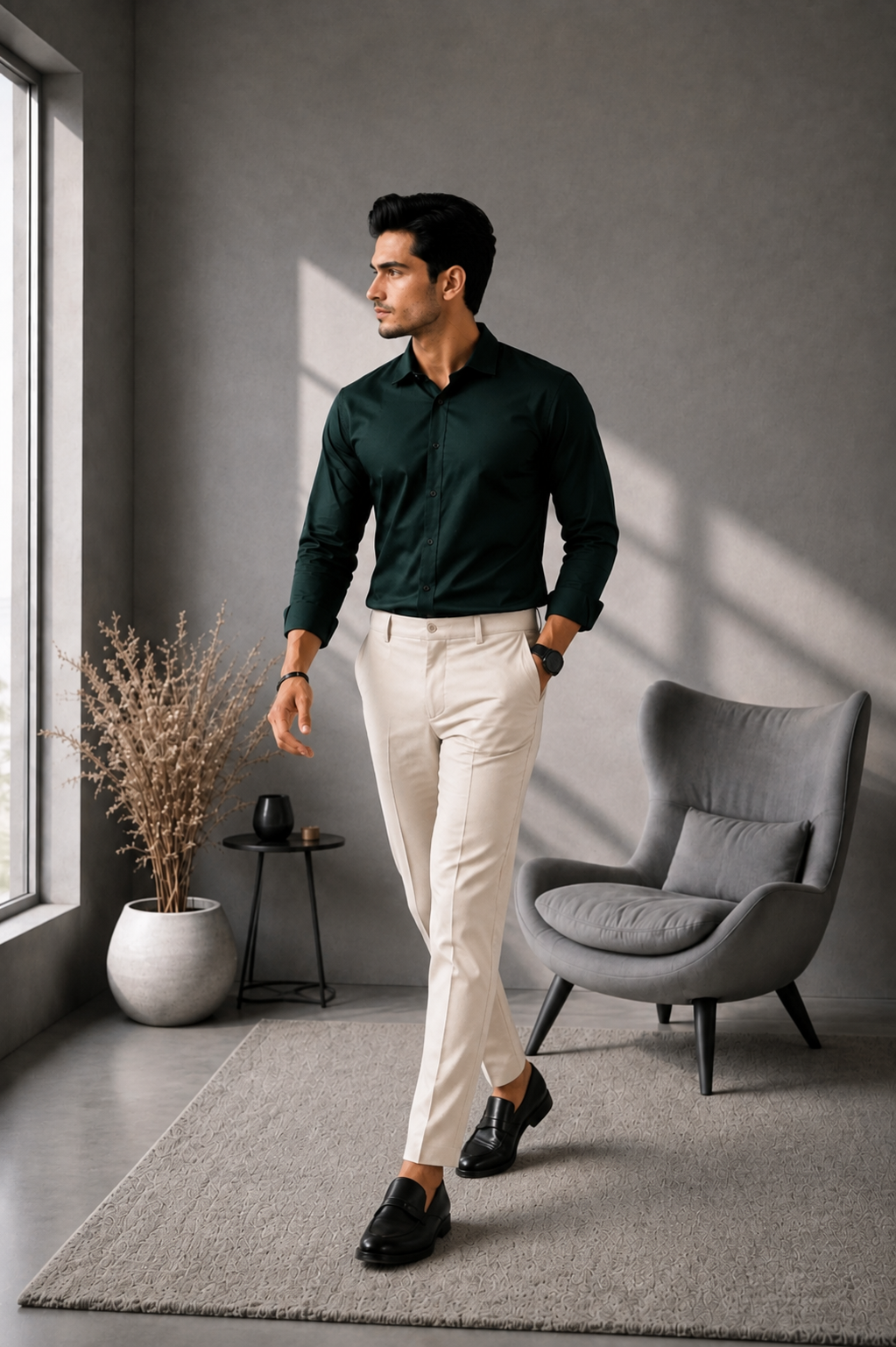 Royal Formals Shirt & Cream Trouser Collection – 10 Signature Colours Men's Complete Outfit