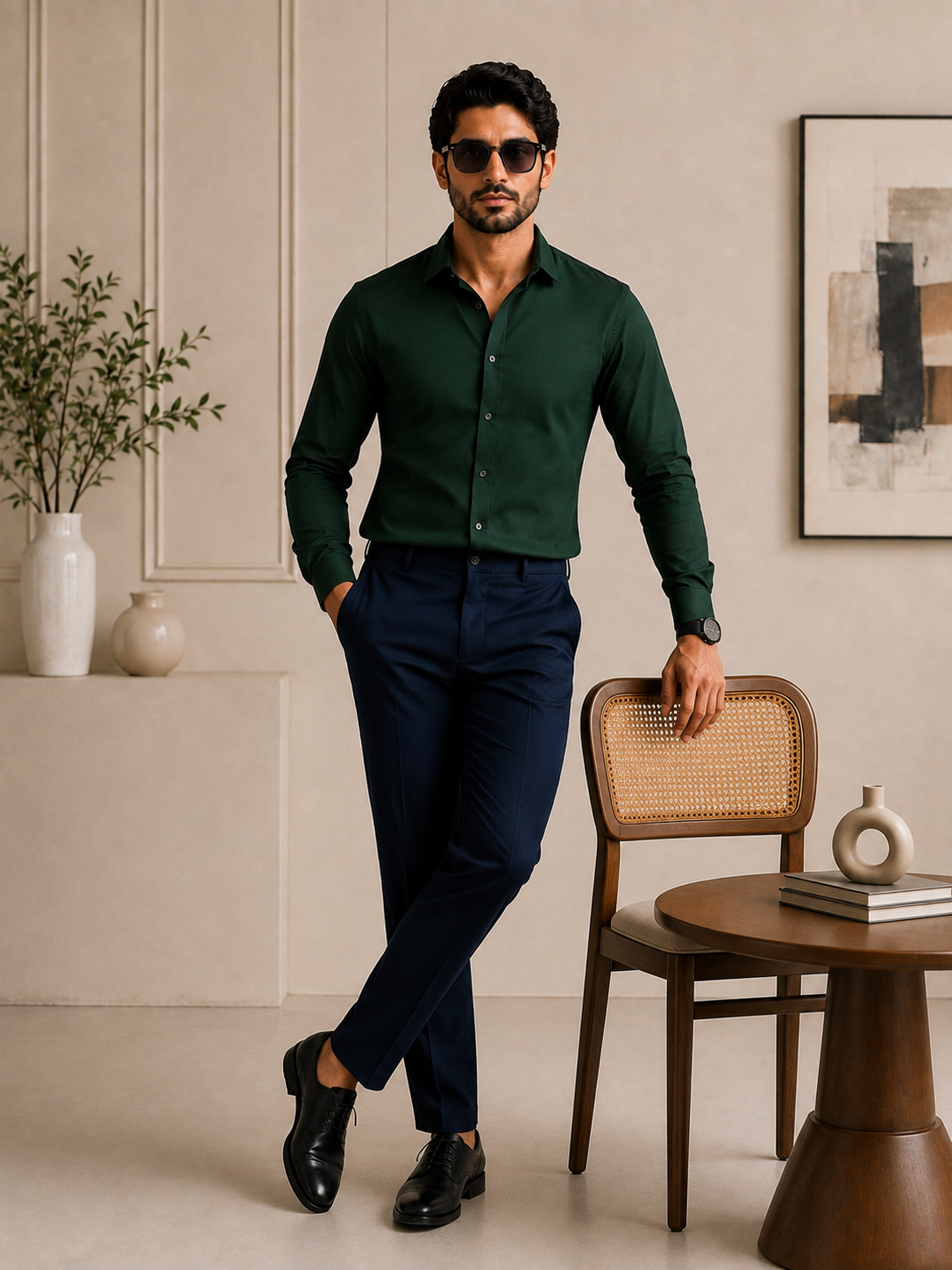Elite Line Shirt & Navy Blue Trouser Collection – 10 Colour Combo