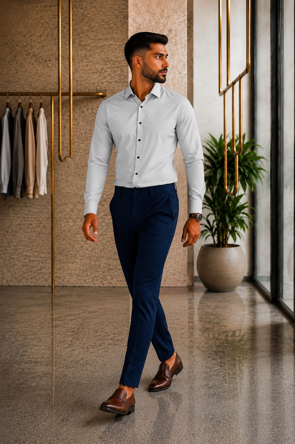 Elite Line Shirt & Navy Blue Trouser Collection – 10 Colour Combo