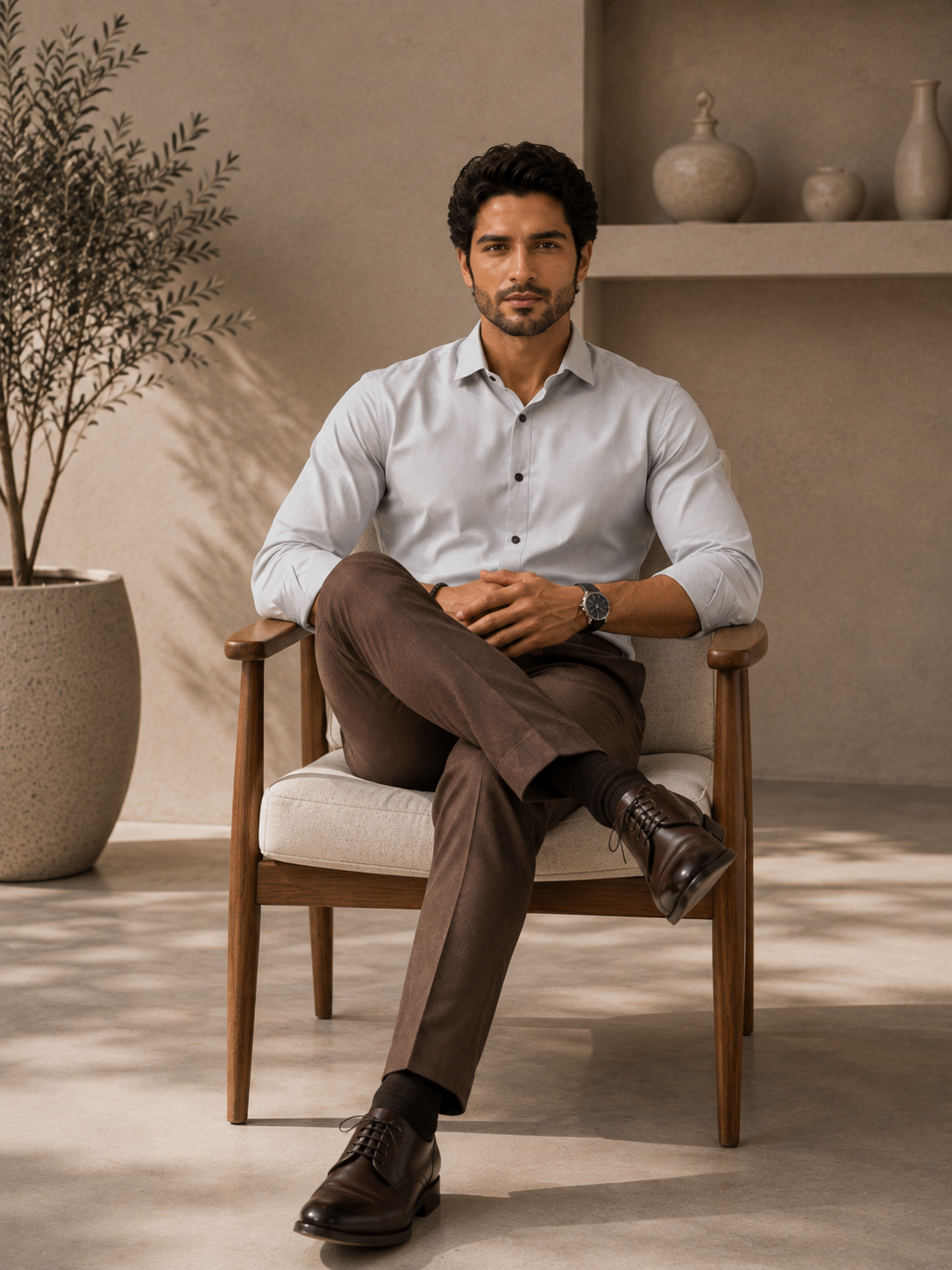 Modern Heritage Shirt & Brown Trouser Series – 10 Colour Selection